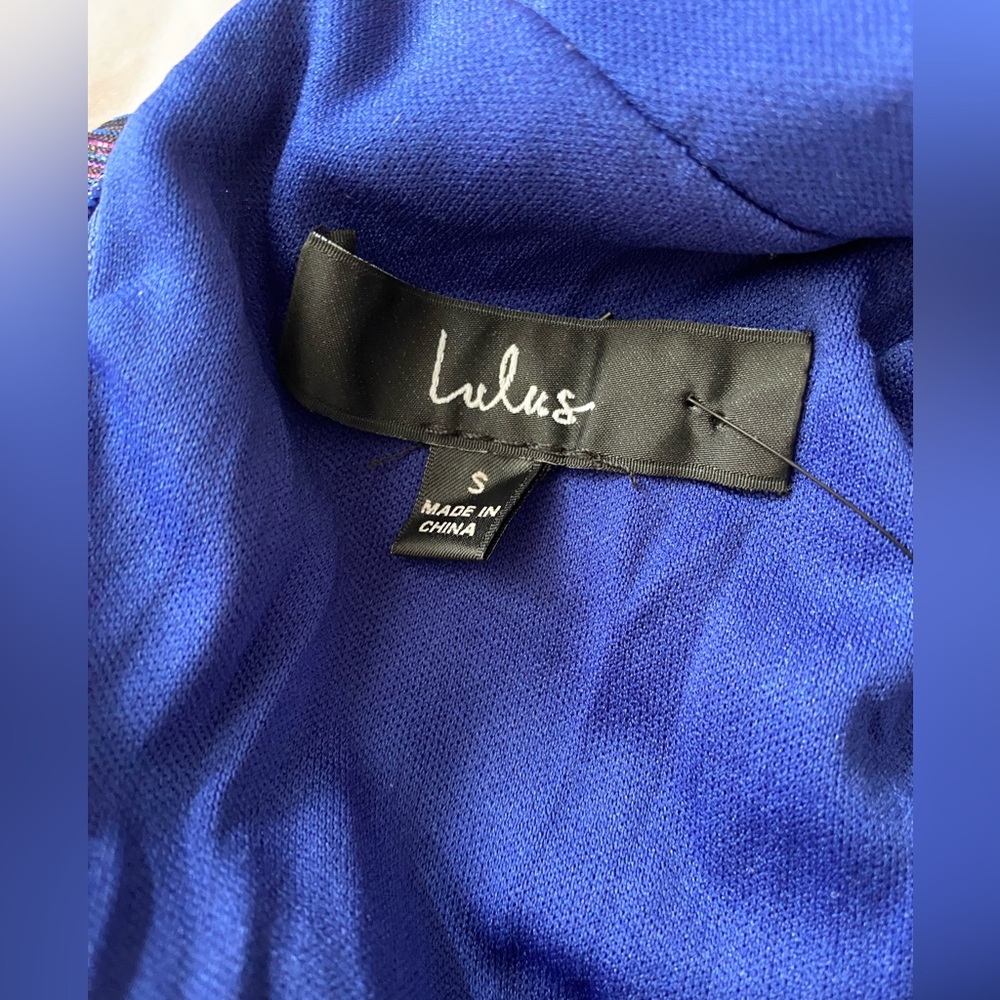 TAGS ON - LULUS SHIMMER BLUE/PINK MAXI DRESS. SIZE S - Picture 5 of 5